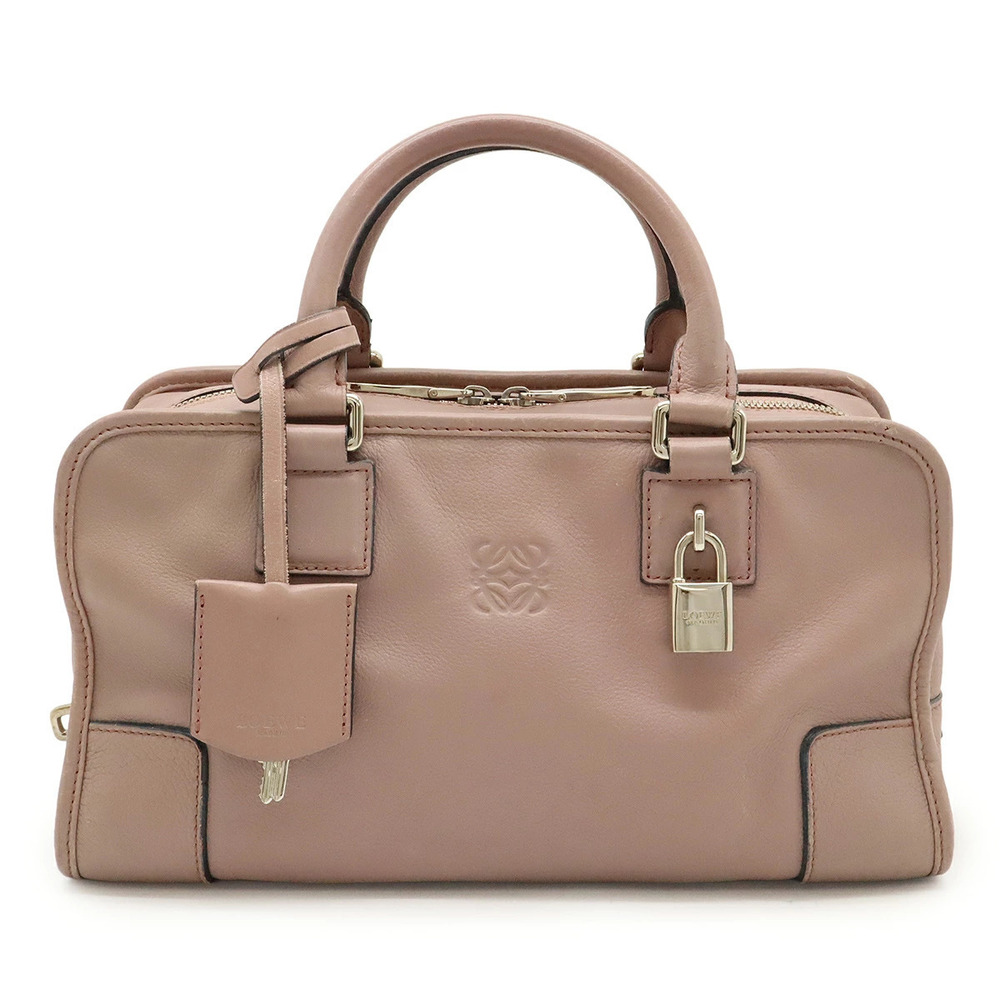Loewe Amazona Handbag Boston Bag Leather Sand Beige Cream Dusty Pink Salmon Pink